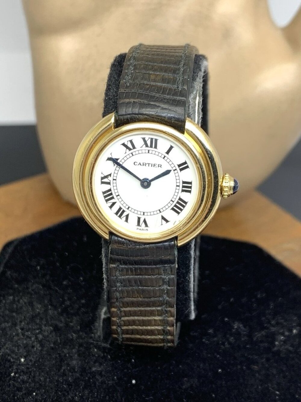 Cartier Vendome Women's Watch 18K Yellow Gold Case Swiss Manual Vintage 26mm